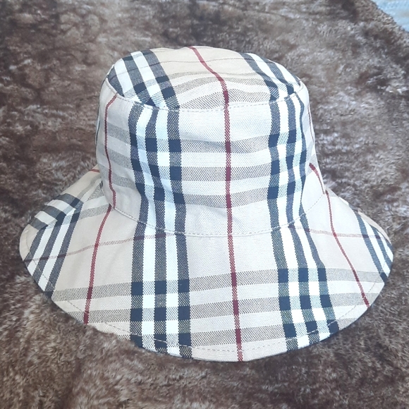 Burburry London Vintage check 100% cotton canvas bucket hat, beige XS, S - Picture 4 of 15